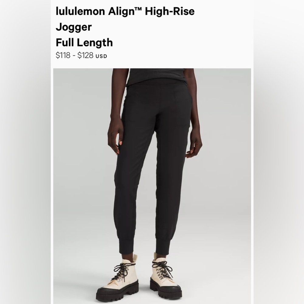 Lululemon black align joggers size 6
